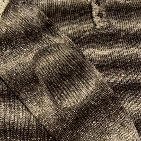 G.H. Bass &Co 1/4 Button pullover Sweater cross stitch elbows Men’s Sz XL hombre - Picture 2 of 15